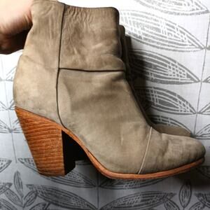 Rag & Bone Newbury Boots Leather Ankle Taupe Cream